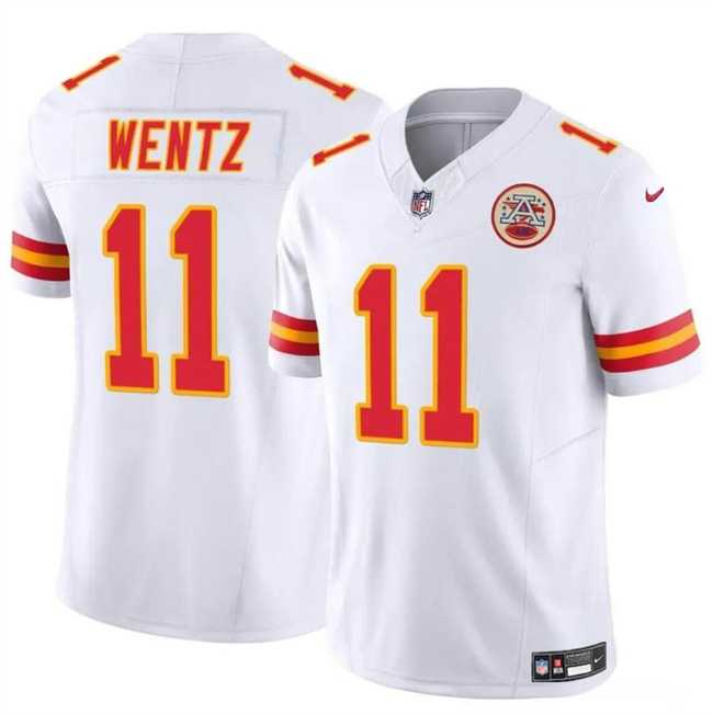 Men & Women & Youth Kansas City Chiefs #11 Carson Wentz White 2023 F.U.S.E Vapor Untouchable Limited Stitched Jersey